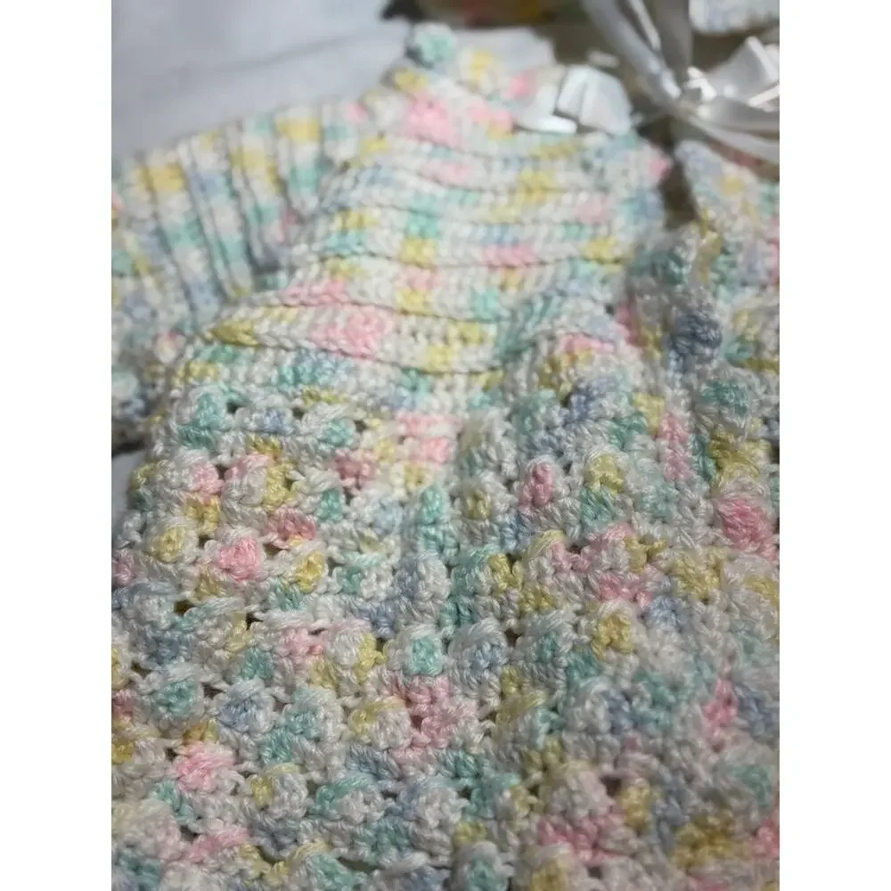 Handmade Crochet Baby Cardigan and Hat Set